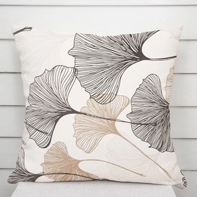 Biante Bavlnená obliečka na vankúš Sandra SA-411 Hnedé Ginkgo listy na bielom 30 x 50 cm