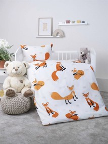 Bavlnené obliečky Renforce do postieľky – Líšky 02
