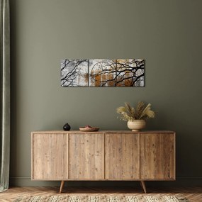 Obraz - Siluety stromov (s hodinami) (90x30 cm)