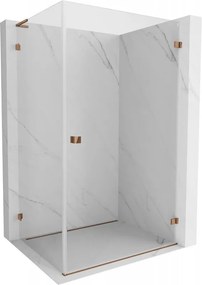 Mexen Lunar-B L, 1-krídlový sprchový kút, pravý, 100 x 70 cm, 8mm číre sklo, ružové zlato profil, 832L-100-070-60-00-P