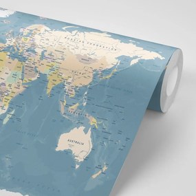 Samolepiaca tapeta štýlová vintage mapa sveta - 375x250