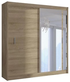 Šatní skriňa so zrkadlom SABRINA 203x215 cm dub sonoma