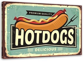 Gario Obraz na plátne Retro značka hot dogu Rozmery: 60 x 40 cm