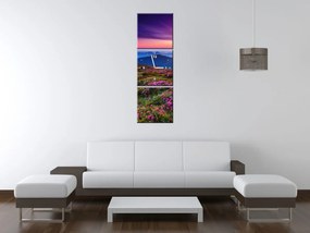Gario Obraz s hodinami Horská lúka - 3 dielny Rozmery: 30 x 90 cm