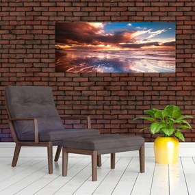 Obraz - Večerná pláž (120x50 cm)