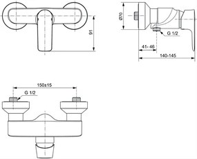 Ideal Standard Connect Air sprchová batéria nástenná A7032AA