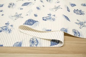 Kúpeľňová penová rohož softy-tex 820 krémová / modrá, mušle