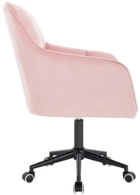 LuxuryForm DESIGN Kreslo AMALFI VELUR na čiernej podstave s kolieskami - ružové