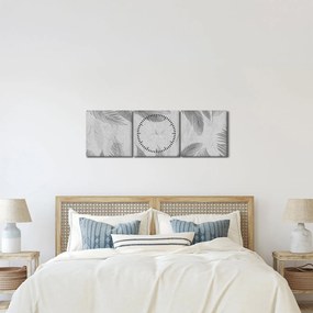 Obraz - Listy (s hodinami) (90x30 cm)
