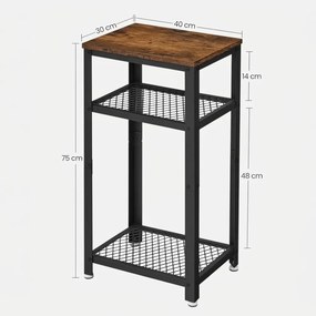 Odkladací stolík ZENVIRO 40 x 30 cm, hnedá/sivá