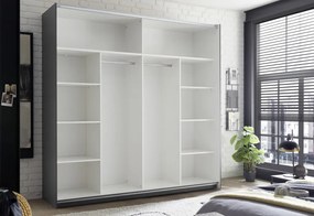 Šatníková skriňa Melton, 215 cm, grafit/dub mauvella