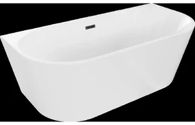 Mexen Oval voľne stojaca priemyselná vaňa 180 x 80 cm, biela, prepad čierny - 52671808000-70