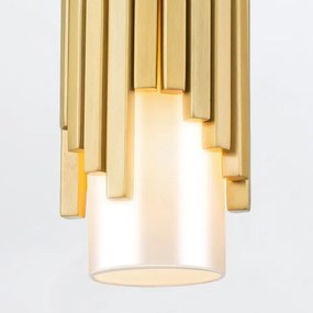 Elstead MARVELE-MP-AB-OPAL - Stropný luster na tyči MARVELE 1xE14/40W/230V zlatý