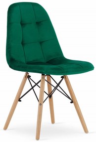 Zelená zamatová jedálenská stolička DUMO