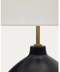 Čierno-biela stolová lampa s textilným tienidlom (výška 72 cm) Foixa – Kave Home