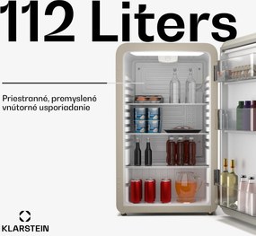 Klarstein Audrey Evo chladnička, 112 l, retro dizajn, tichá, kompaktná, 3 farby