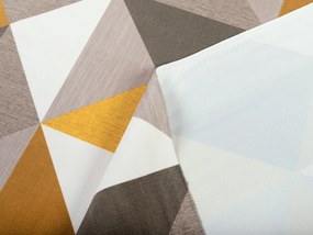 Biante Zamatový záves Tamara TMR-020 Žlto-sivé trojuholníky 145x190 cm