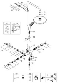 GROHE 26988001 - Sprchový systém VITALIO START SYSTEM 390 mm, lesklý chróm
