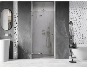 Mexen, Mexen Lunar L Otočné ľavé sprchové dvere 110 cm, transparentné, chróm - 834L-110-000-01-00-L