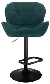 LuxuryForm DESIGN Barová stolička MILANO VELUR na čiernom tanieri - zelená