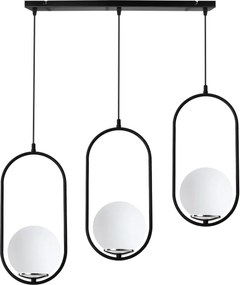 Závesné svietidlo Florence, 3x biele sklenené tienidlo, b/ch, UI