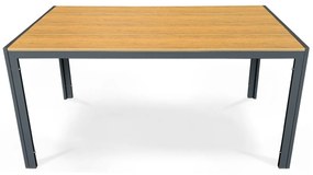 Autronic Záhradný stôl, kov, polywood, hnedá,AZT-S1215 OAK