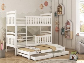Detská posteľ 90 x 190 cm VIOLA (s roštom a úl. priestorom) (biela). Vlastná spoľahlivá doprava až k Vám domov. 1013221