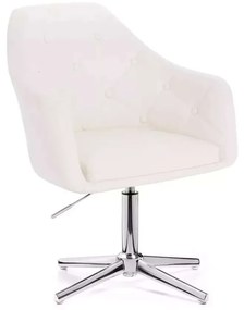 LuxuryForm DESIGN Kreslo ANDORA na striebornom kríži - biele