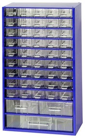 Kovová skriňa so zásuvkami, 306 x 155 x 552 mm, 45x S, 2x M, 1x L