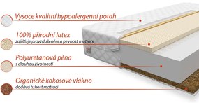 Detský matrac PIENI 160x80x10 cm - kokos / latex