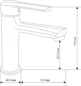 Mexen Sabre, umývadlová batéria h-175, čierna matná, 72100-70