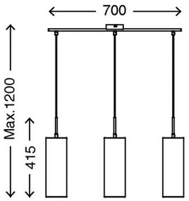 Briloner 4712-037 - Luster na lanku 3xE27/25W/230V