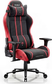 Herné kreslo z látkovým poťahom King Size, čierny-červený: Diablo X-One 2.0 Bloody Mary