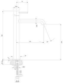 OMNIRES Y1212CP - Umývadlová batéria Y 30,8 cm lesklá meď