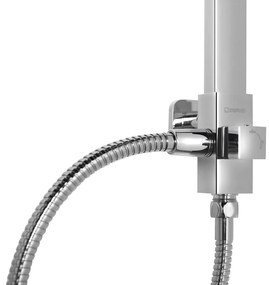 Sapho, sprchový stĺp k napojeniu na batériu, pevná a ručná sprcha, hranatý, chróm, 1202-29