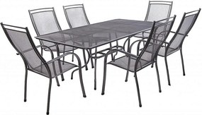 Záhradná kovová zostava PALMA I. 1+6 Stôl obdĺžník 160x95 cm (CT0311)