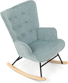 Hojdacie kreslo FABIAN — kov, masív, látka, modrá