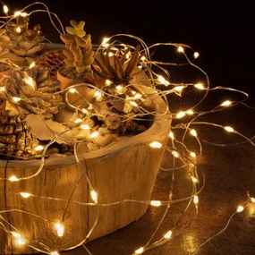 Sada 4 svetelných káblov 40 LED, teplá biela