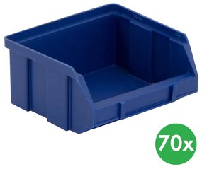 Plastové boxy BASIC, 100 x 95 x 50 mm, 70 ks, modré