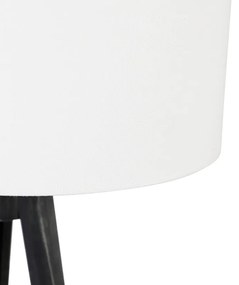 Stojaca lampa trojnožka čierna s tienidlom bielym 50 cm - Tripod Classic