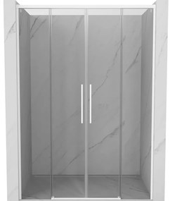 Mexen Rox, posuvné sprchové dvere 150 cm, 8mm číre sklo, biely profil, 8C2-150-002-20-00