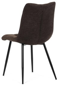 Autronic - Židle jídelní, hnědá látka, černý kov - DCL-L1094 BR2 AKCE