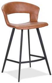 TORA čalúnená barová stolička so zníženým sedom cognac