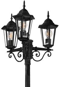 PLX Vonkajšia stojacia lampa MONTREAL, 3xE27, 60W, 250cm, čierna