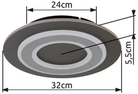 Globo 48032-24 - LED Stropné svietidlo JAYDEN LED/24W/230V pr. 32 cm antracit