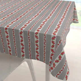 Biante Bavlnený štvorcový obrus Sandra SA-419 Ružičky na sivom bodkovanom 150x150 cm