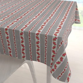 Biante Bavlnený štvorcový obrus Sandra SA-419 Ružičky na sivom bodkovanom 90x90 cm