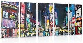 5-dielny obraz farebný New York - 200x100