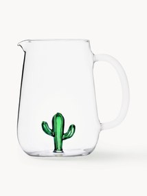 Ručne vyrobený džbán z borosilikátového skla Cactus, 1,8 l
