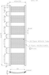 Novaservis - Kúpeľňový rebríkový radiátor 648W/230V 160x45 cm biely zaoblený